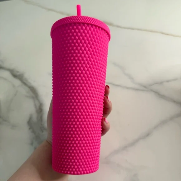 NIB Pink coffee tumbler and straw - Picture 5 of 9